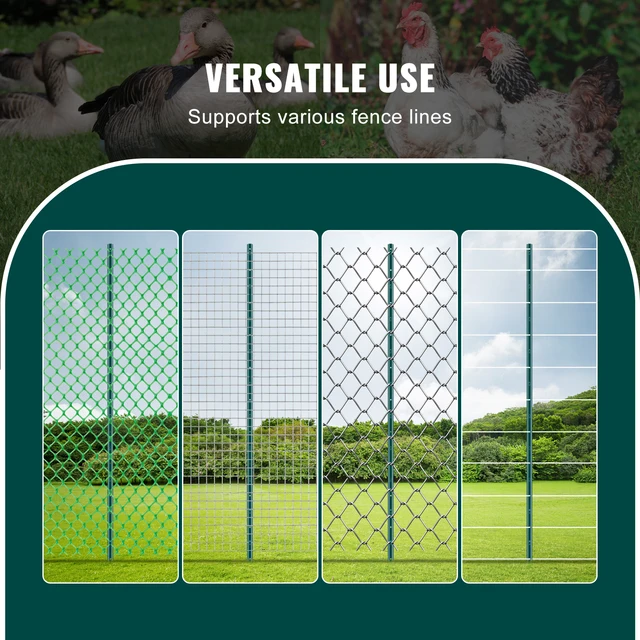 SucceBuy Fence Post T-Post Heavy Duty Metal Fence Posts Sturdy Steel Fence Stakes for GardenYard Lawn Farms&Outdoor Wire Fencing