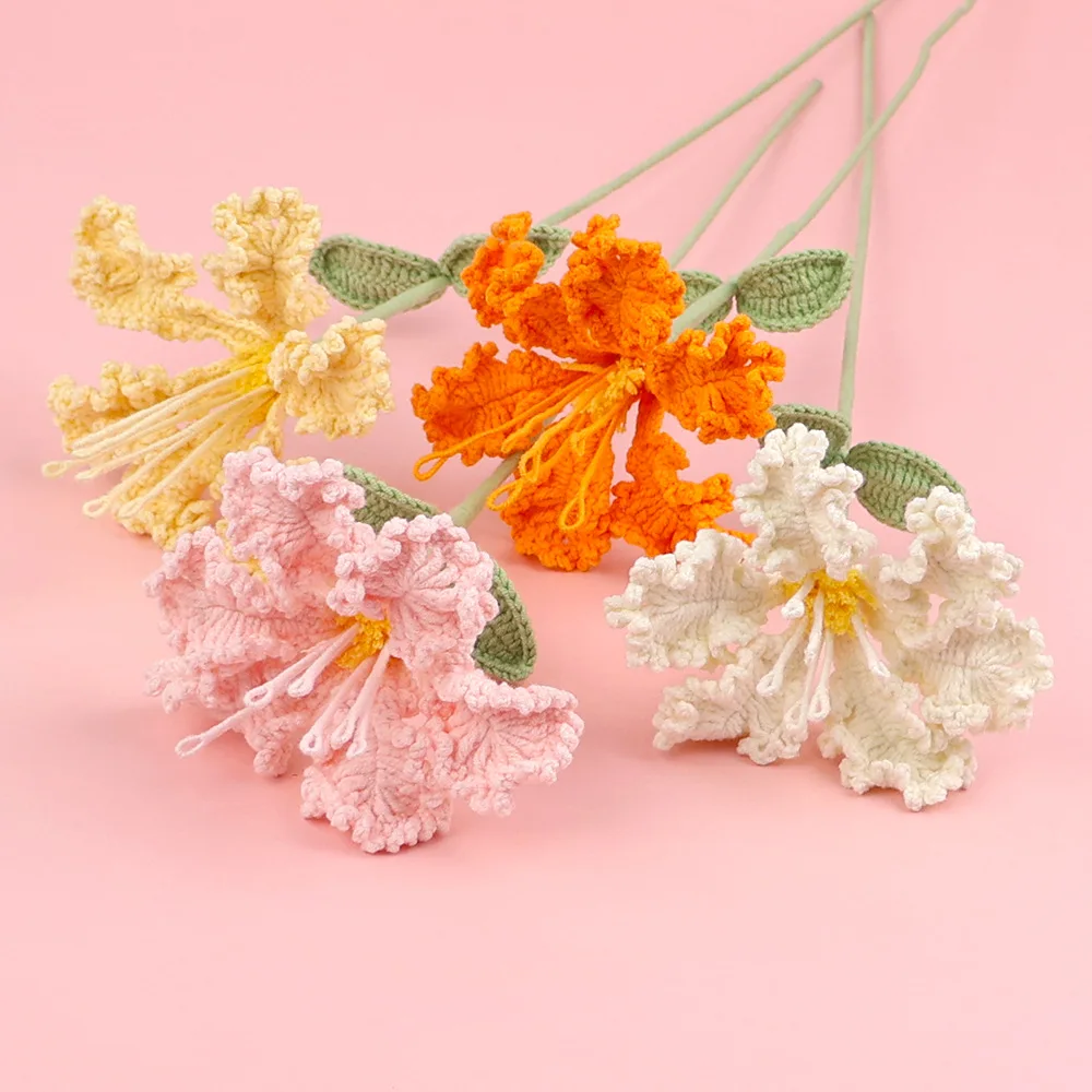 Wunderschöner Häkelblumenstrauß Kreativer Kunstblumenstrauß Gestrickte Blumen Hochzeits-Heimdekoration Muttertagsgeschenk