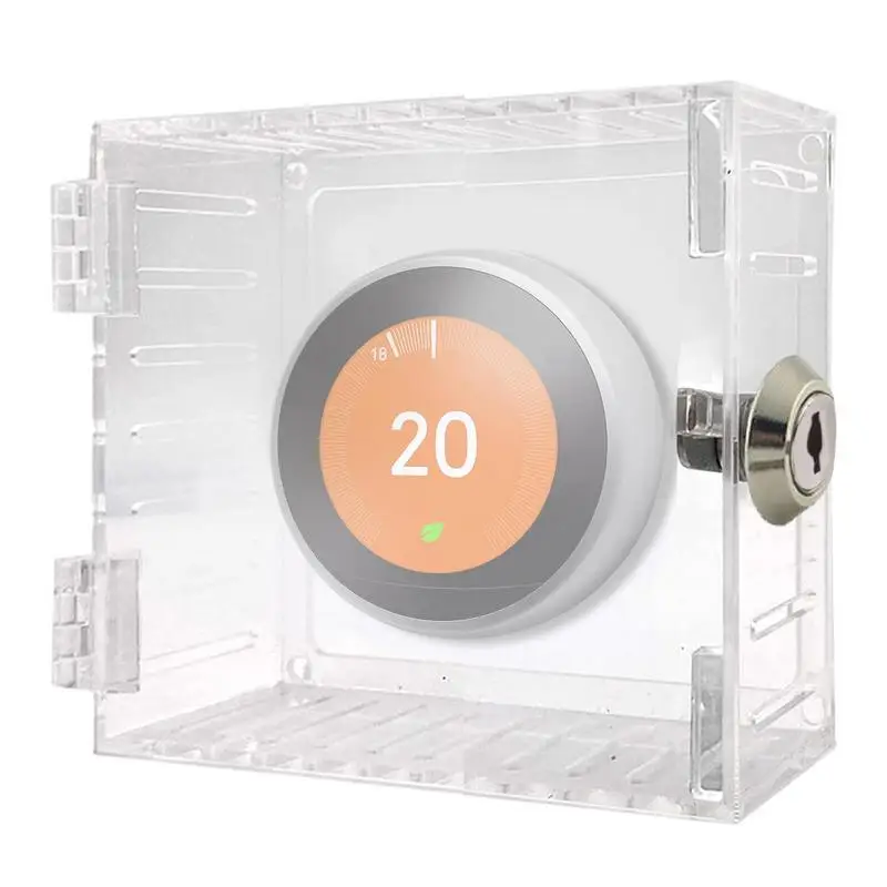 

Universal Thermostat Lock Box Transparent Thermostat Lock Guard For Protecting Against Tampering And Damage Thermostat Cover
