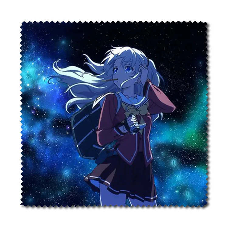 1pc Anime Charlotte Tomori Nao Flannel Glasses Clean Cloth