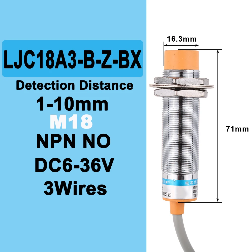 Interruttore Sensore Di Prossimità Capacitivo LJC18A3-B-J/DZ - Rilevatore 1-10mm, 90-250VAC, NC - Foto 7