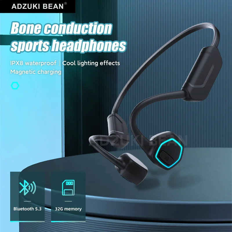 AdzukibeanX15BoneConductionHeadphoneswithMicIPX8Waterproof