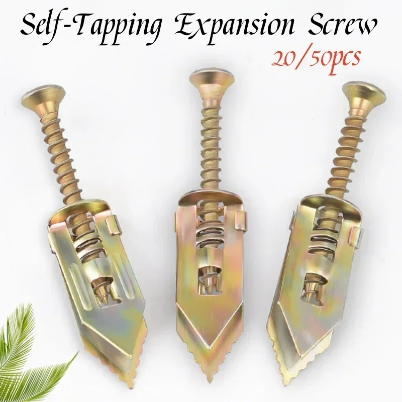 Self-Tapping Drywall Anchor Kit-Expansion Screws & Cavity Plugs 20/50pcs for Gypsum Board Home DIY Fixing Tools Set drywall anchor kit,self tapping screws,drywall anchor