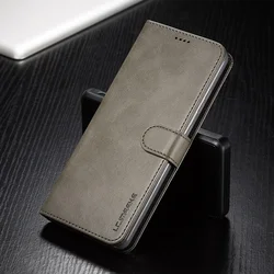 Leather Wallet Flip Cover, Universal Smartphone Case - Samsung Note 9 (Grey)