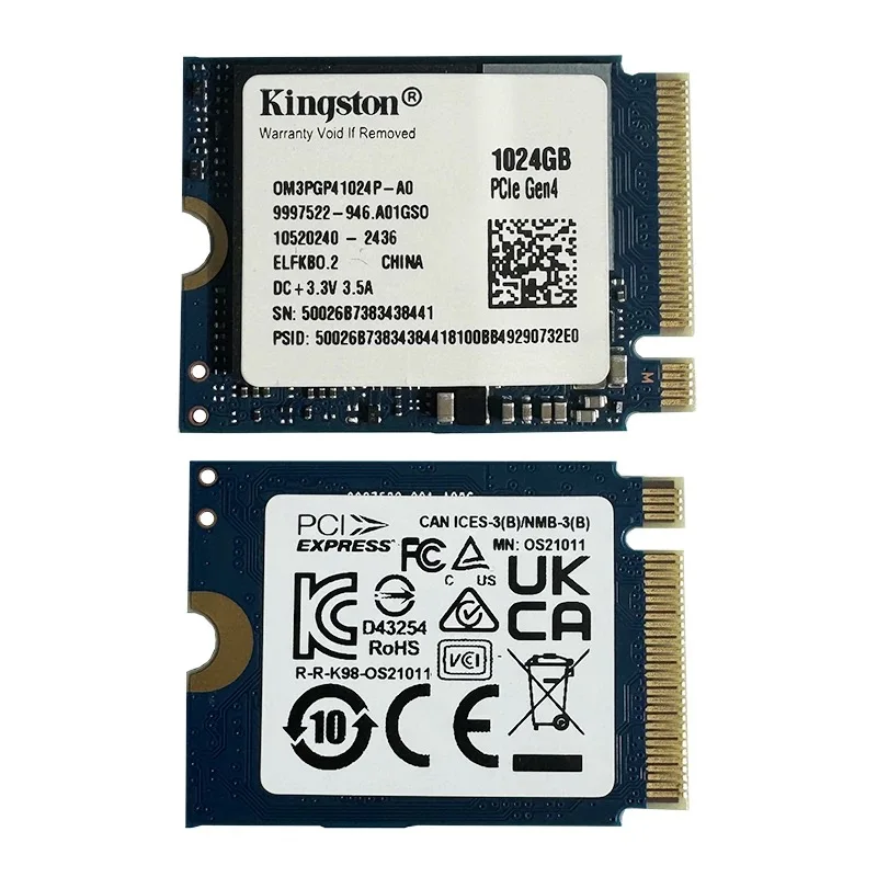 Kingston 1TB M.2 2230 PCIe Gen 4.0x4 NVMe SSD TLC NAND