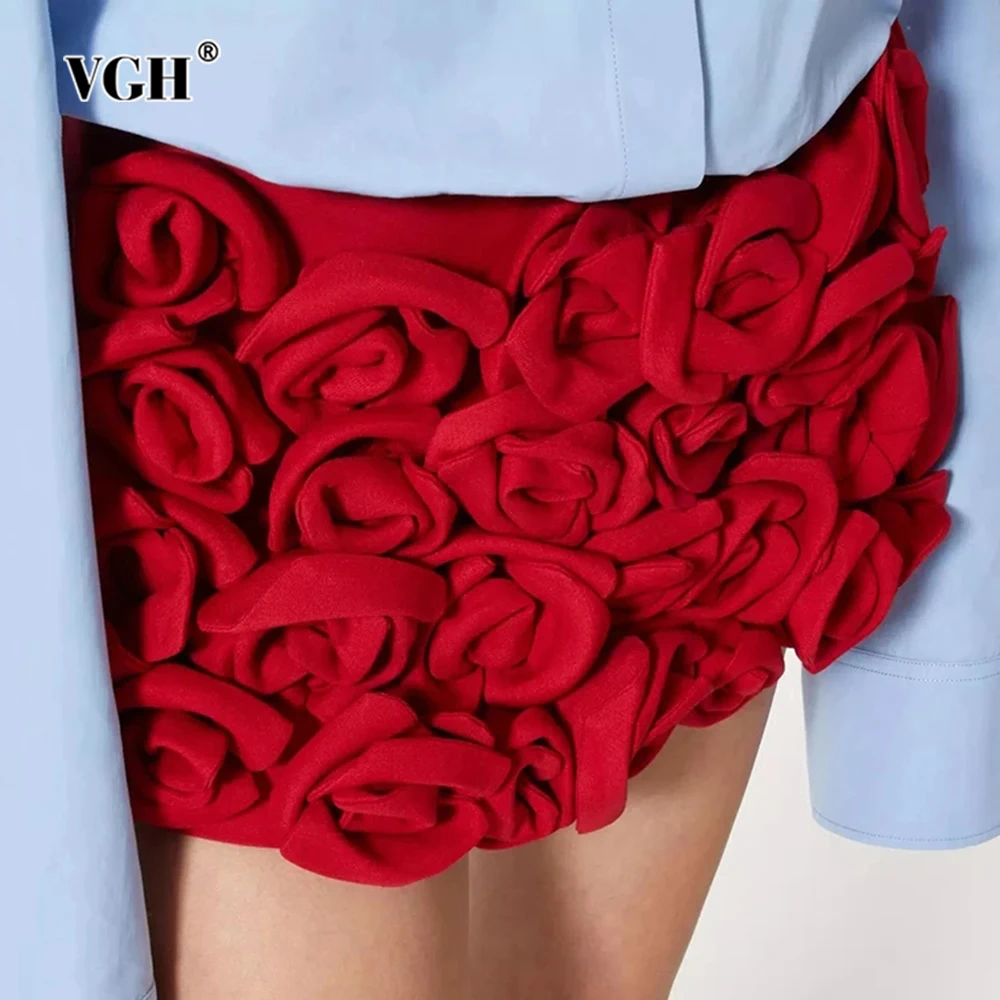 

VGH Solid Patchwork Appliques Shorts For Women High Waist Spliced Zipper Temperament Slimming Short Pants Female Fashion Style