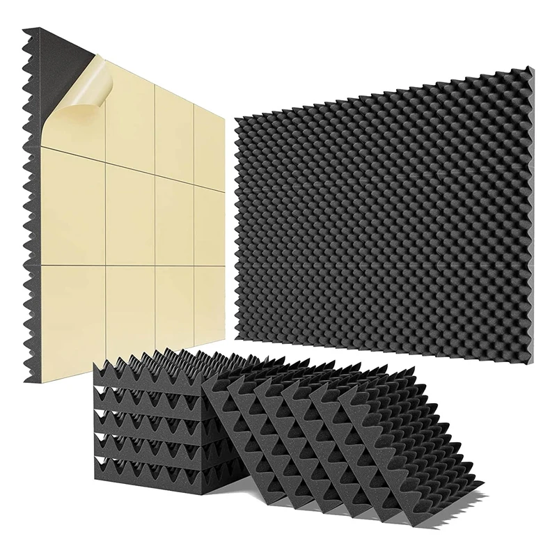 

12 упаковок самоклеящиеся звукостойкие пенопластовые панели 2x12x12 дюймов для дома и профессиональных студий