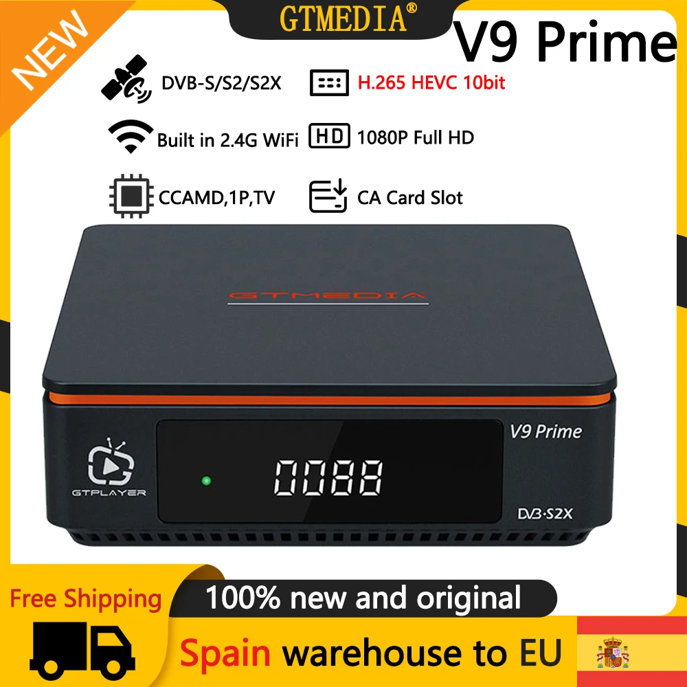 DVB спутниковый приемник TV GTmedia V9 Prime DVB-S/S2/S2X H.265 Встроенный Wi-Fi 1080P Full HD YouTube Gt Media