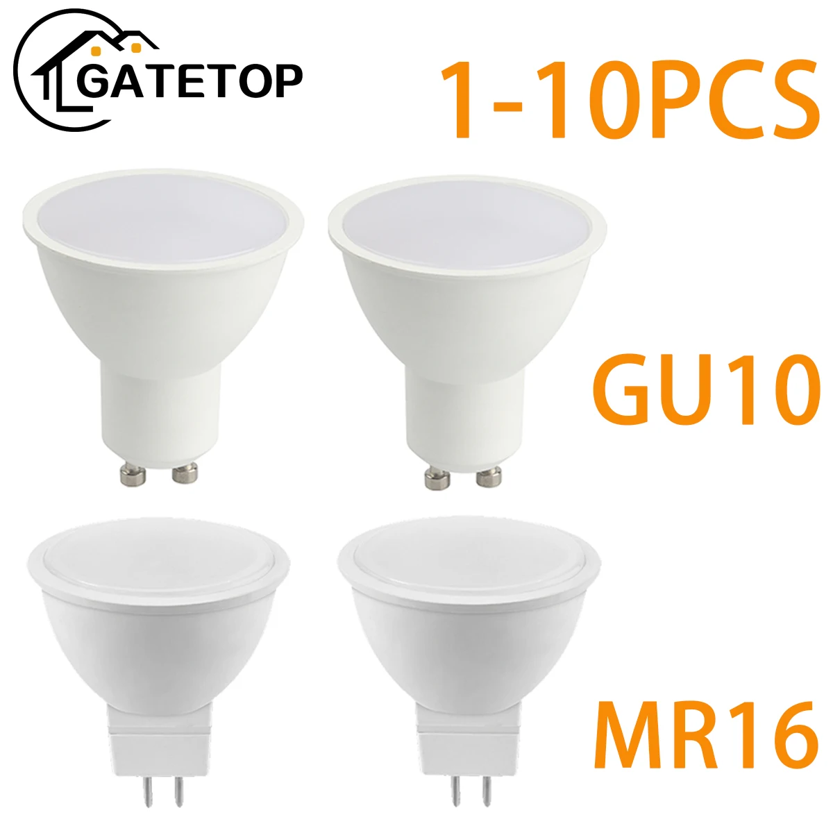 

1-10pcs GU10 MR16 LED Bulb GU5.3 Bulb 220V-240V Replacement for Embedded Rail Lighting 8W Bulb for Hood Living Room Bedroom