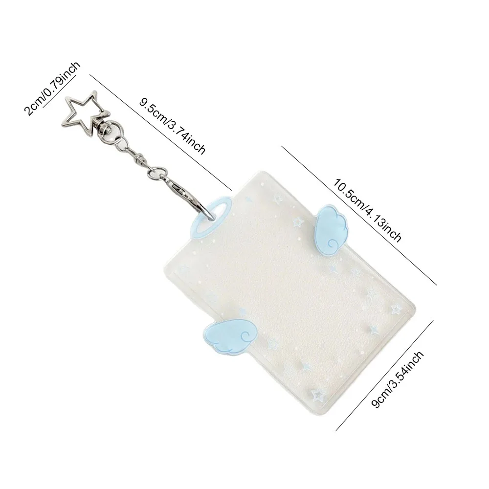 INS Style Kawaii Angel Wings Mini Photo Card Holder Acrylic Hard Card Folder Angel Mini Goo-Card ID Card Card Film Card Holder 6