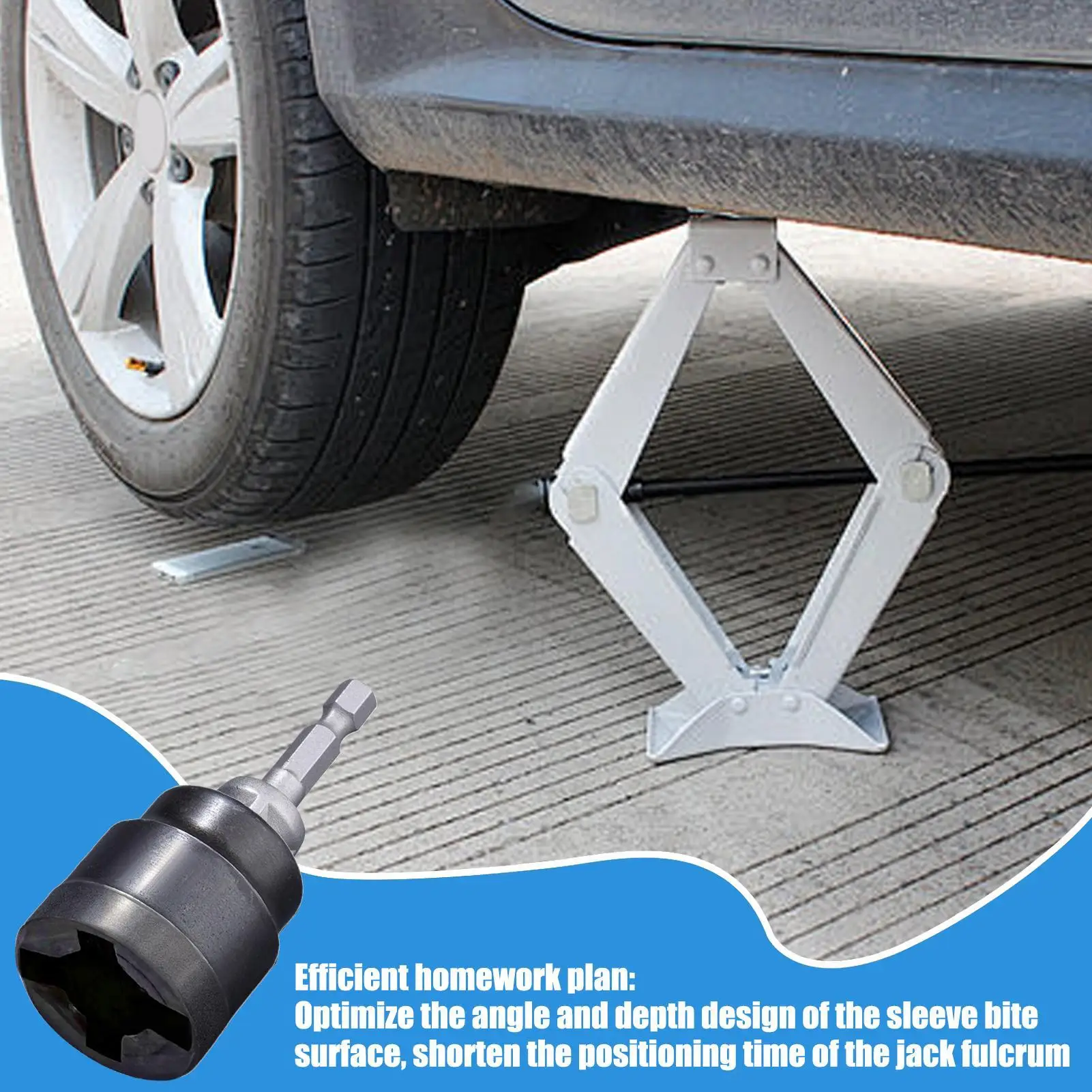 Verdickte Auto Elektrische Schlüssel Jack Buchse Schnelle Kreuz Jack Buchse Elektrische Bohrer Hand Werkzeuge RV Jack Buchse Bohrer Adapter – Detail 5
