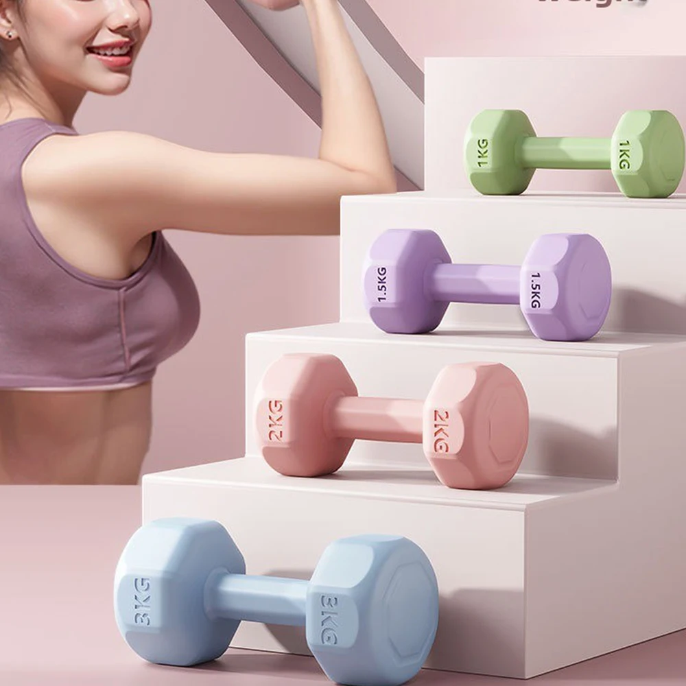 small dumbbells women's fitness equipment home package rubber arm muscle yoga dumbbell set