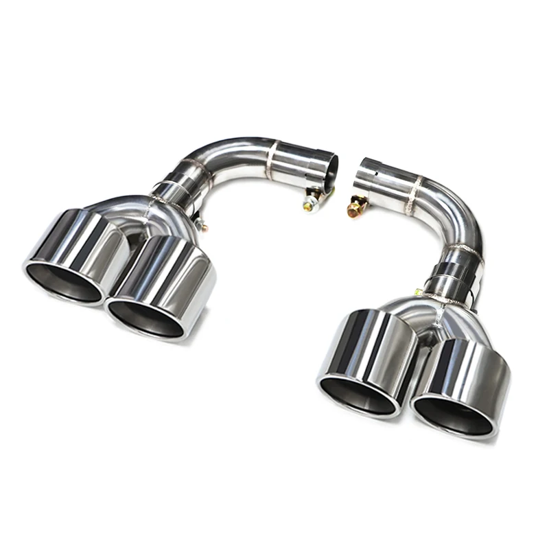 ステンレス スチール 2ピース シルバー テール スロート マフラー エキゾースト パイプ アウトプット カバー パーツ トリム 適用: ボルボ/VOLVO AL-QQ-8049 AL ステンレス スチール 2ピース シルバー テール スロート マフラー