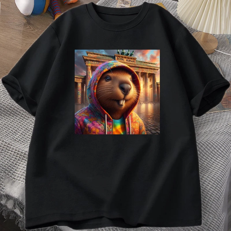 thumbnail image 1 of Camisetas de algodón para niños Bóbr Kurwa Gladiator, La gloria de Roma, Bober Beaver Boberek, camisetas casuales para bebés, ropa para niños, 1 of 4
