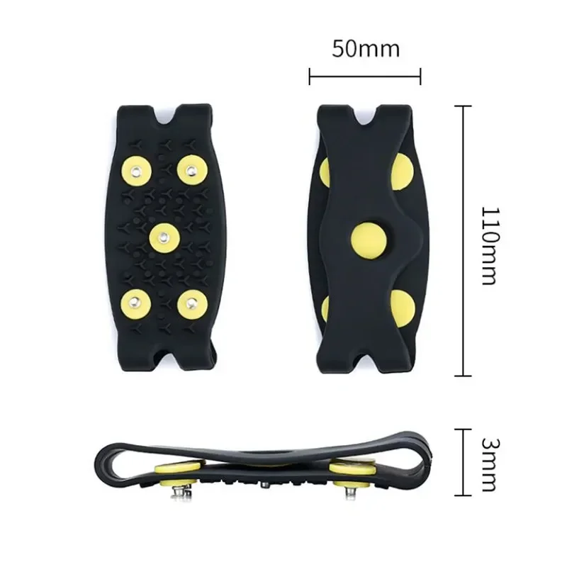 Ice Gripper Spike Climbing Crampons 1Pair 5-Stud snow ice anti-slip spikes grips for women men boots size 35-43