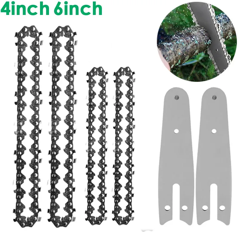 4 6 Inch Chain for Chainsaw Guide Parts Mini Electric Chain Saw Chains Steel Gardening Power Tools Accessory Replacement