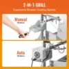 Grill with Hooded Cover Roaster, 46 Inch 198Lbs Capacity, BBQ Outdoor Pig Lamb Rotisserie Roaster, Electric 52W Motor Stainless 4