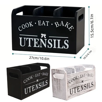Wood Utensil Holder Organizer 1