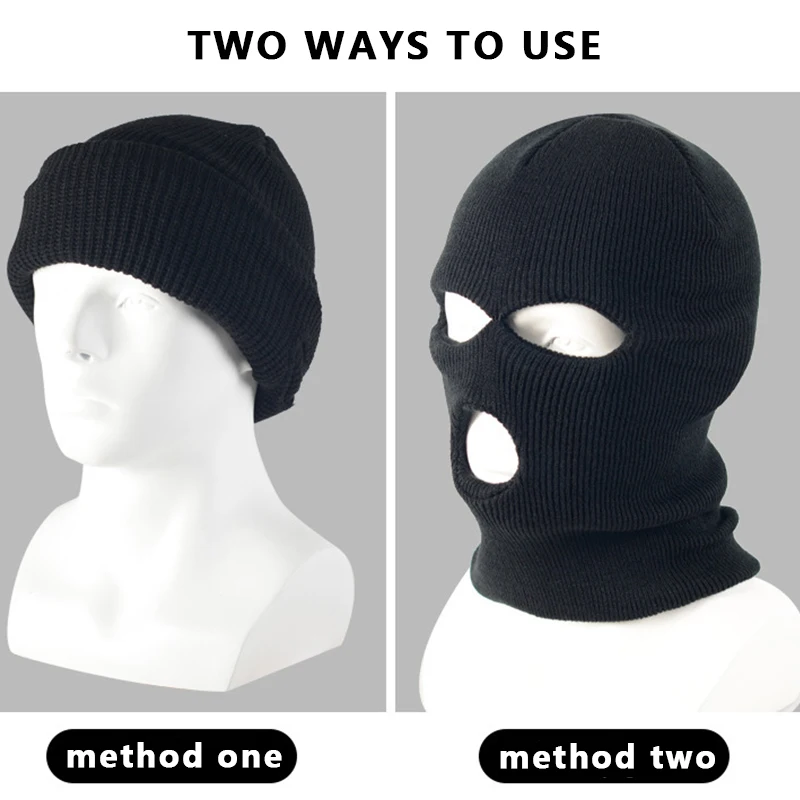 Winter Men Hat Army Tactical Mask 3 Hole Full Face Mask Ski Mask Winter Cap Balaclava Motorbike Motor Bicycle Helmet Full Helmet 4