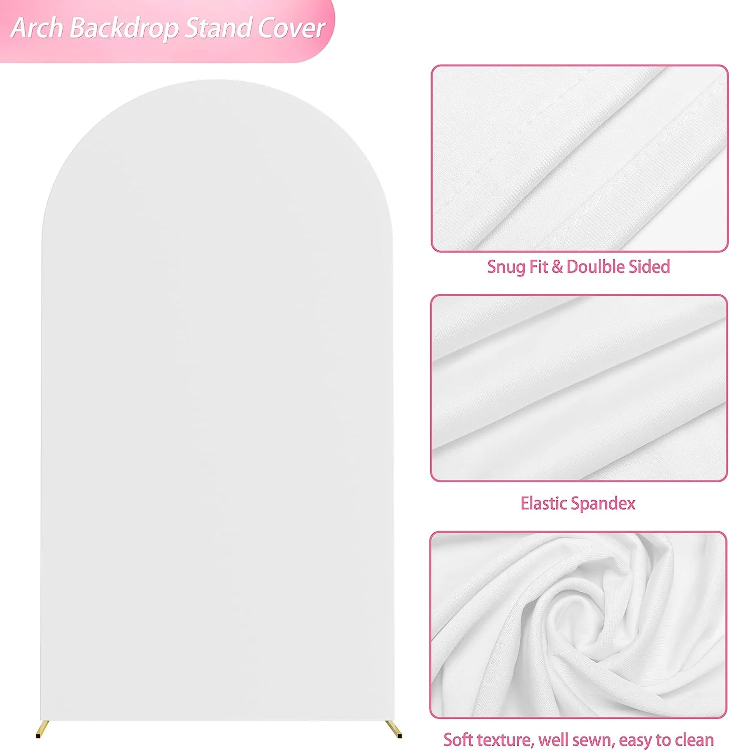 Party Backdrop Decor Photo Mehofond Background Arch 2-Sided Fitted Round Top Covers Birthday Wedding Baby Shower Ceremony