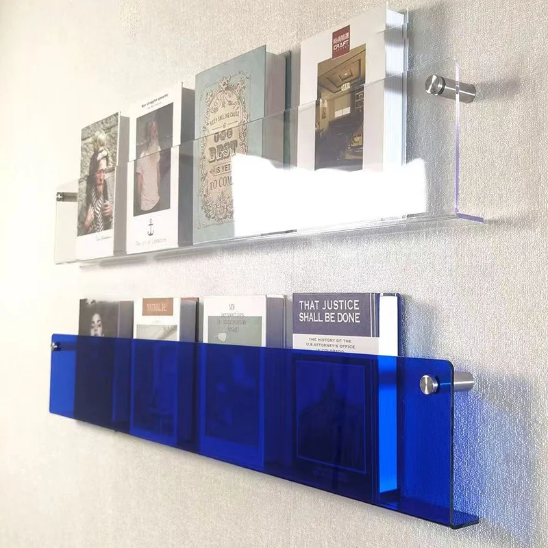 16ColorAcrylicInvisibleFloatingBookshelfKidsClearWallDisplay