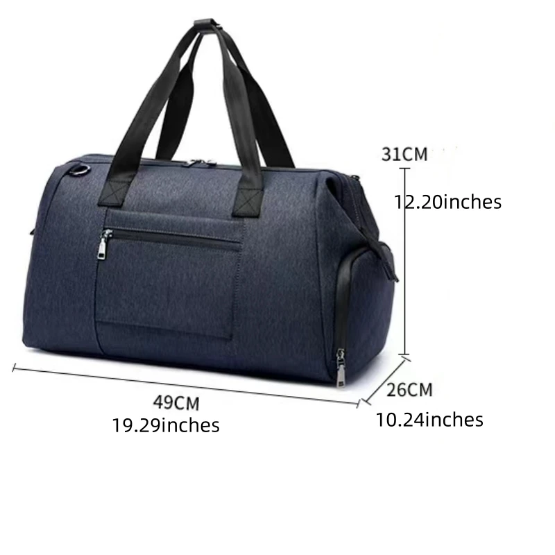 Waterproof Fitness Bag with Shoe Bin Dry-wet Separation Hand-held Travelling Bag Large-capacity Portable Trolley Bag