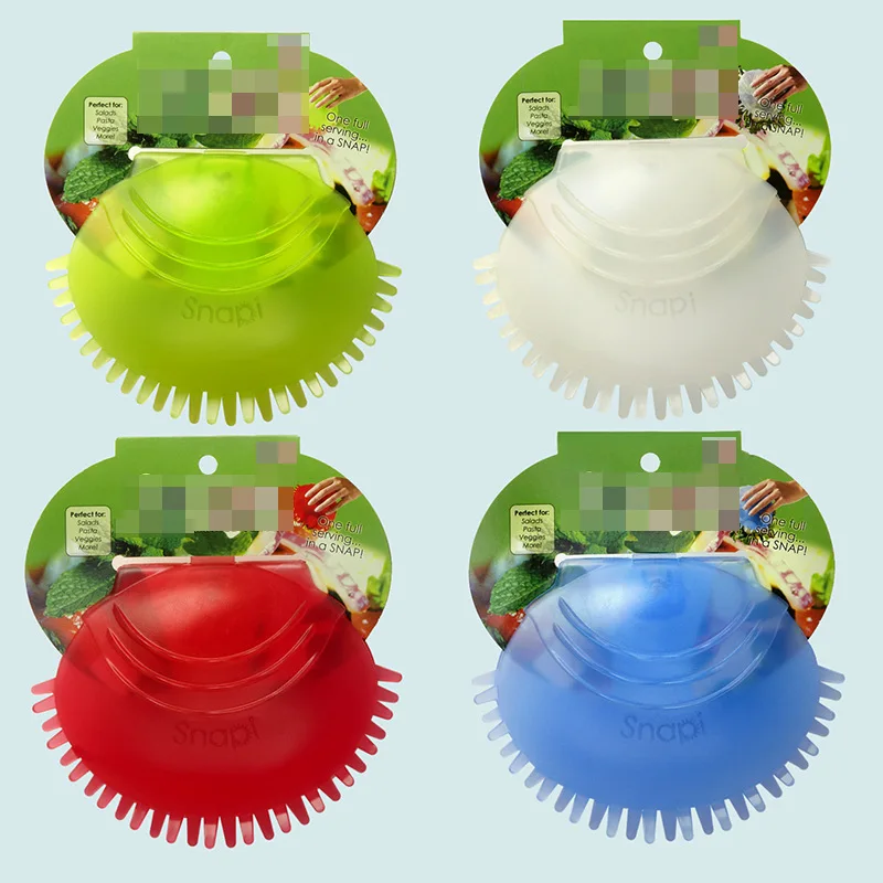 4pcs random color New Single handed Shell Salad Clip Snapit Salad Clip Small and Lightweight for Home Cafeteria