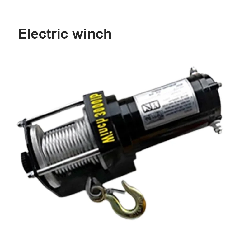 Vehicle Self-Rescue Off-Road Winch 3000lbs 12V/24V/48V/60V/72V Electric Winch For Vehicle Crane 3000 Lbs Handle