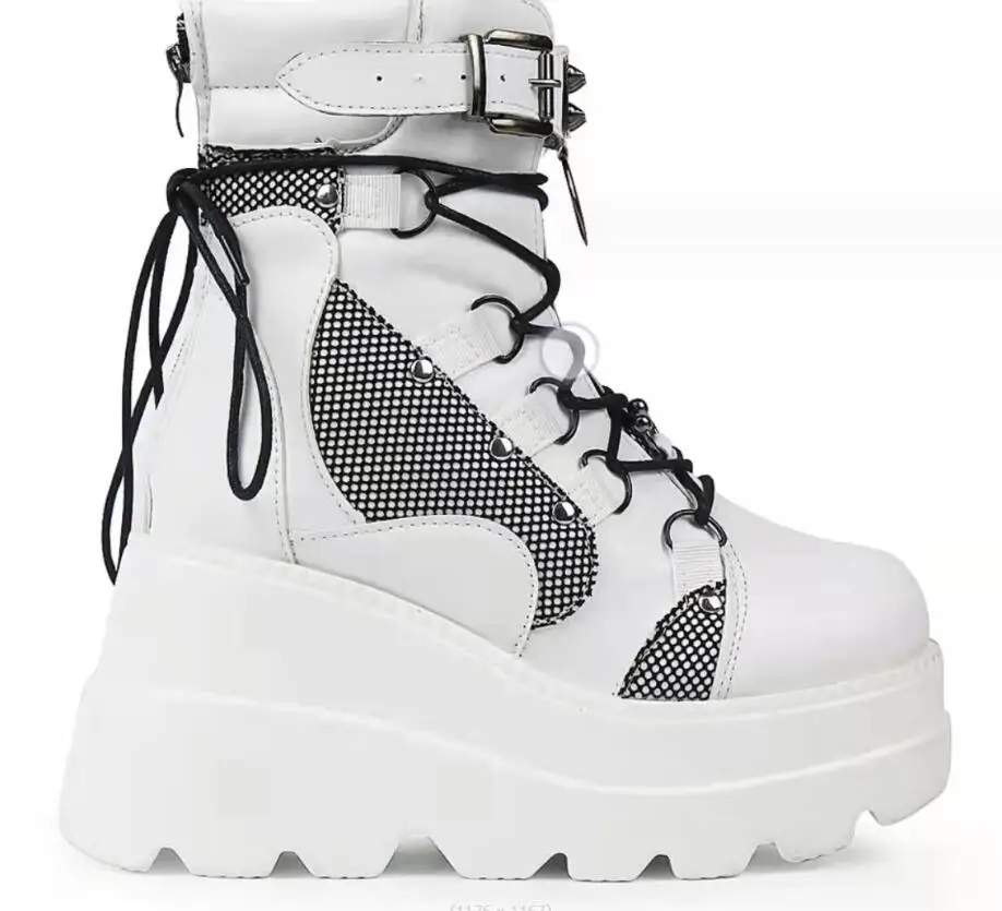 New Platform Ankle Boots For Women Fashion Slip On Thick Bottom Short Boots Autumn Winter Shoes Ladies Elegant Lace-up boots