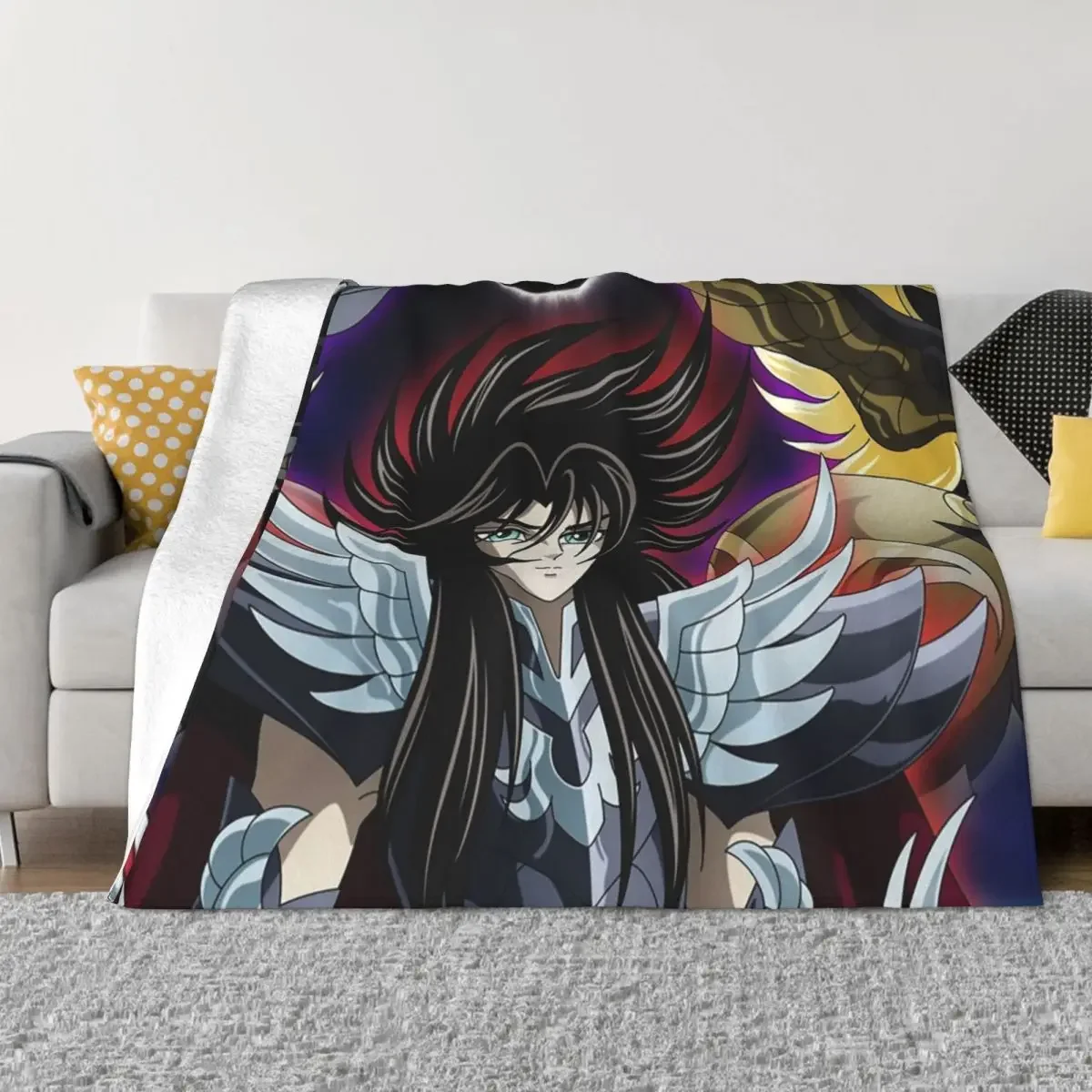 

Saint Seiya Shun Manga Blankets Coral Fleece Plush Decoration Bedroom Bedding Couch Bedspread