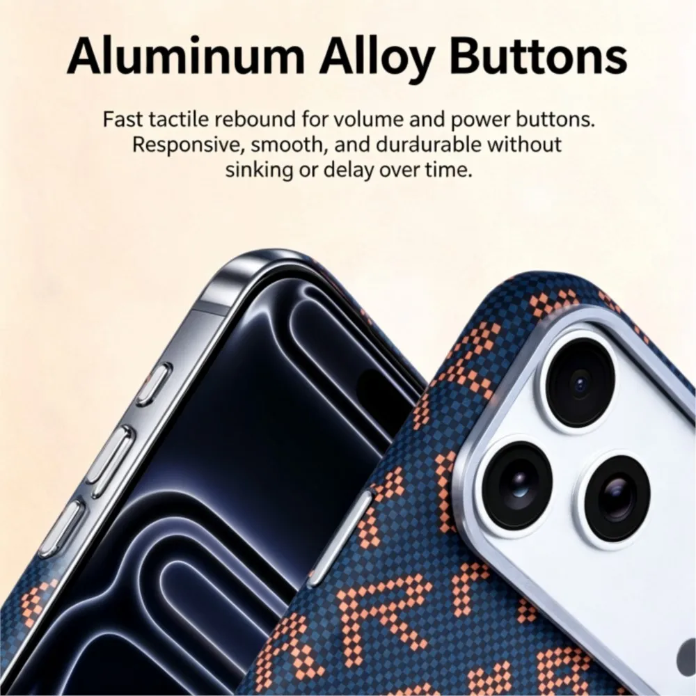 Premium Kevlar Carbon Fiber Magnetic Case - Shockproof Wireless Charging Cover