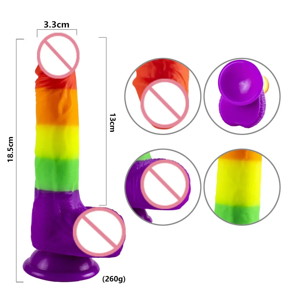 Realistic Dildo Sex Toys for Adult Masturbators Colorful Penis Liquid Silicone Anal Butt Plug Prostate Stimulator Body Massager