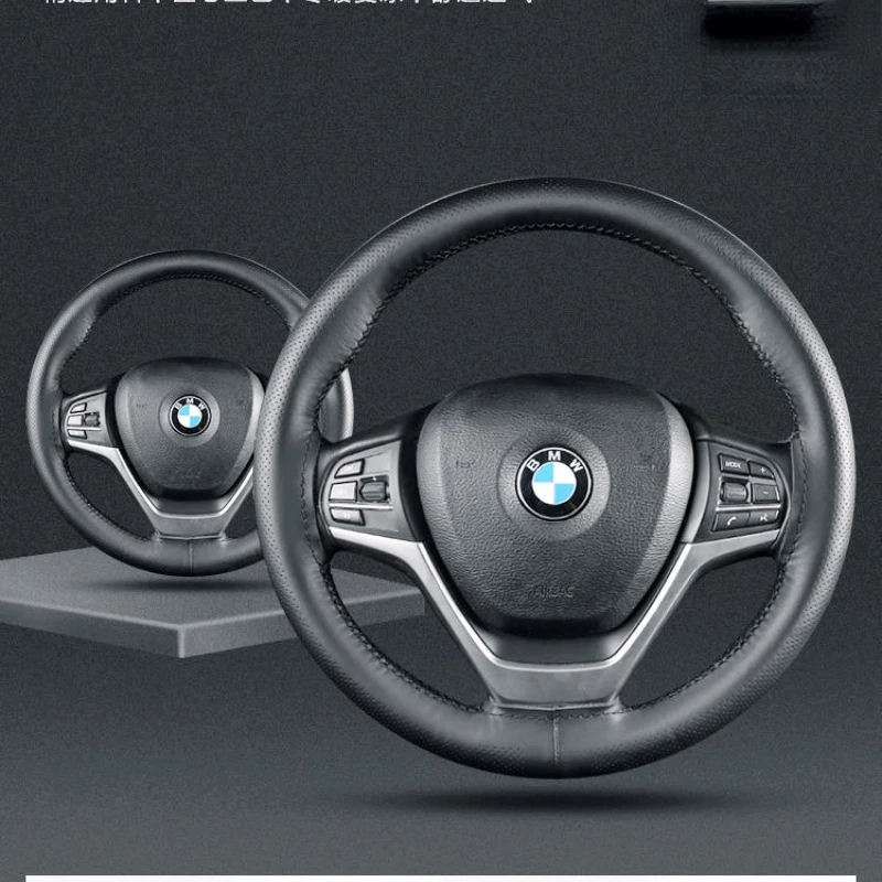 

DIY Hand Sewn Car Steering Wheel Cover Multi-color Microfiber Leather Brand New Turn Gloves Four Seasons GM Wheel Cover 38CM