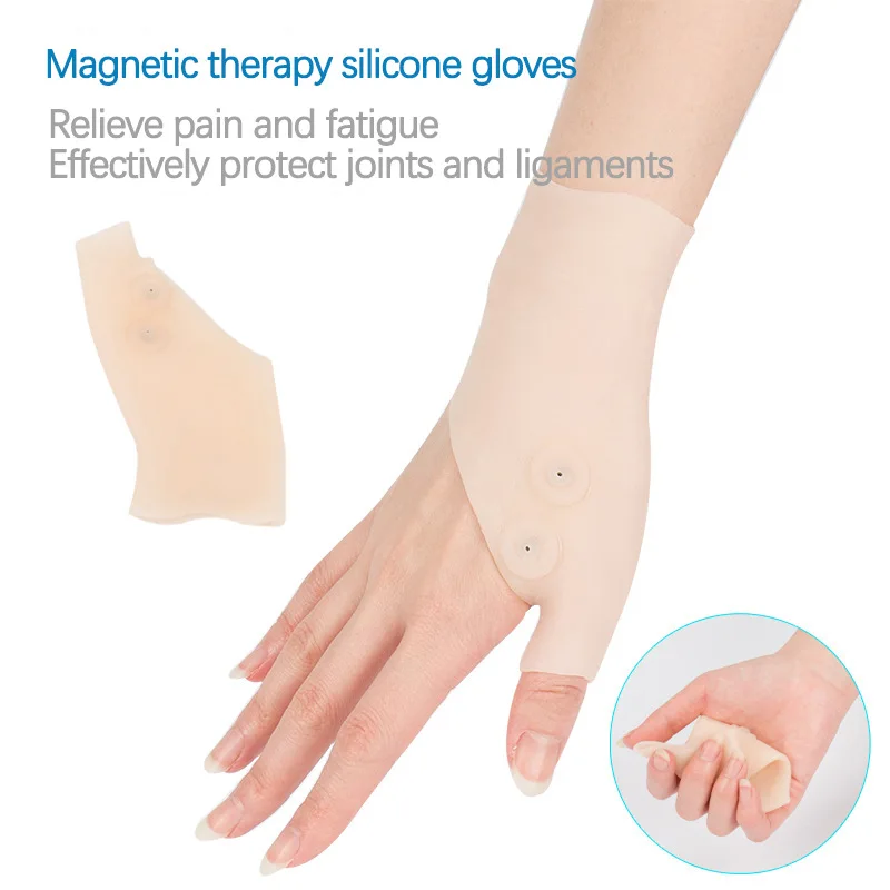 Magnetic Therapy Silicone Gloves Wrist Protector Wrist Sprains Fixed Protector Silicone Thumb Mouse Hand Protect,fingerless gloves,wrist brace,wrist guard,gym gloves,compression gloves,wrist straps,wrist support,wrist support band,finger guard,wrist sweatband