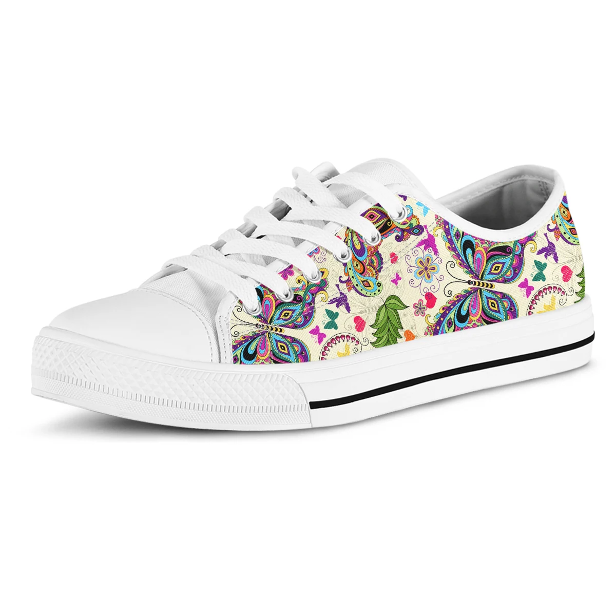 Cool Butterfly Pattern Classic Women Canvas Shoes Sneakers Fashion Low Top Women Shoes Flat Lover Shoes Outdoor Shoes ST22