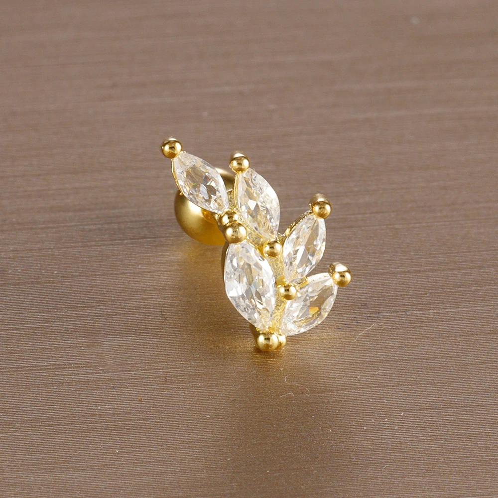 1 STÜCK 6 Stile Edelstahl Mini Zirkon Knorpel Piercing Ohrstecker Für Frauen Helix Tragus Piercing Damen Körperschmuck – Detail 11