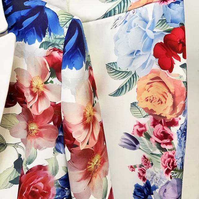 Isabelle Flower Print Long Sleeve Single Buckle Pant Set 4