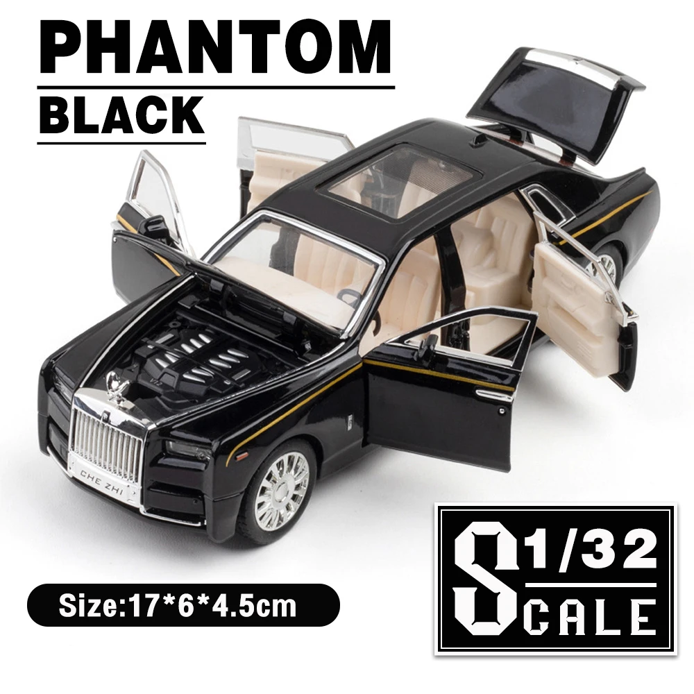 FREE GIFT⭐ Scale 1/32 Rolls-Royce Phantom Metal Diecast Alloy Cars Model Toy Car For Boys Child  Kids Toys Vehicle Hobbies auto world diecast Diecasts & Toy Vehicles