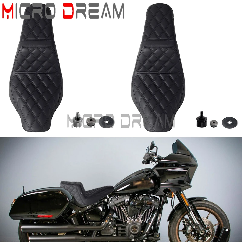 Per Harley Softail Flsb Sport Glide Fxlr Fxlrs Fxlrst 15% Più Duro Del Cuscino Originale Driver E Passeggero 2-Up Seat Pads Nero