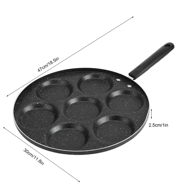 7 Holes Frying Pan Non Stick Fried Eggs Cooking Pan Burger Mold Household Kitchen Cookware Kitchen Cookware Non Stick Frying Pan - Image 5