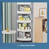 4-storey Bathroom Tripod Rolling Storage Cart Organizer, Space Saving Corner Rack, Durable Plastic with Wheels 3