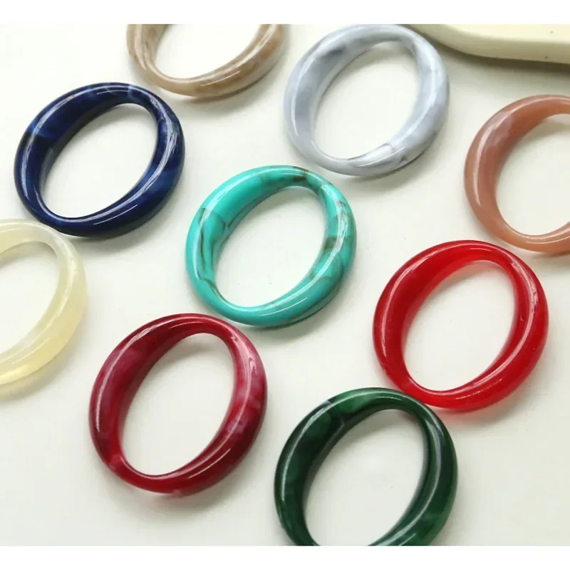 5pcs 일본식 컬러 스머지 중공 원형 타원형 상자 diy 수지 액세서리 귀걸이 머리핀 재료 도매