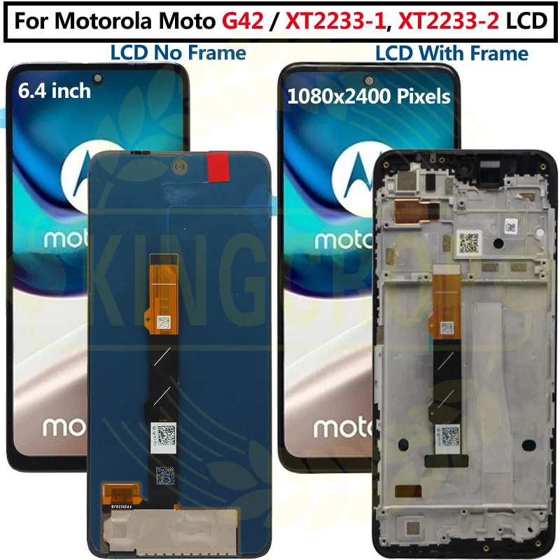 Écran LCD De Remplacement Pour Motorola G42 - 6,4 Pouces - Avec Cadre Noir + Kit Réparation - Compatible XT2233