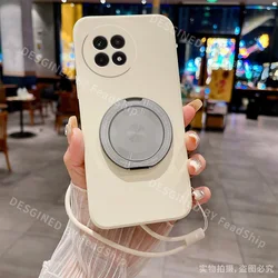 Luxury Magnetic Holder Phone Case with Silicone Soft Cover and Screen Film for Onpelus 12 (White)