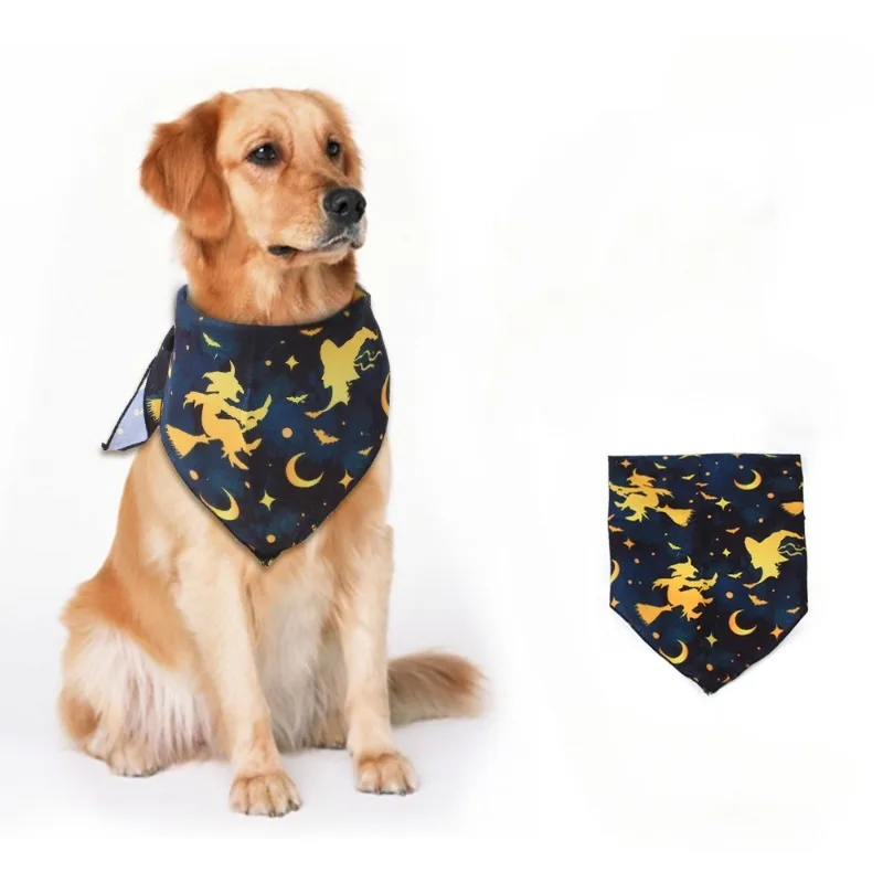 

Halloween Dog Triangle Scarfs Pet Cats Bandana Collar Bibs Adjustable Washable Bib Shawls for Small Medium Dog Accessoires