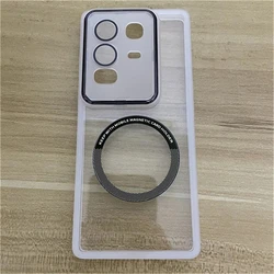 Clear Magnetic Case with Lens Protection and TPU Silicone Cover for Infinix Note 50s (WHITE)