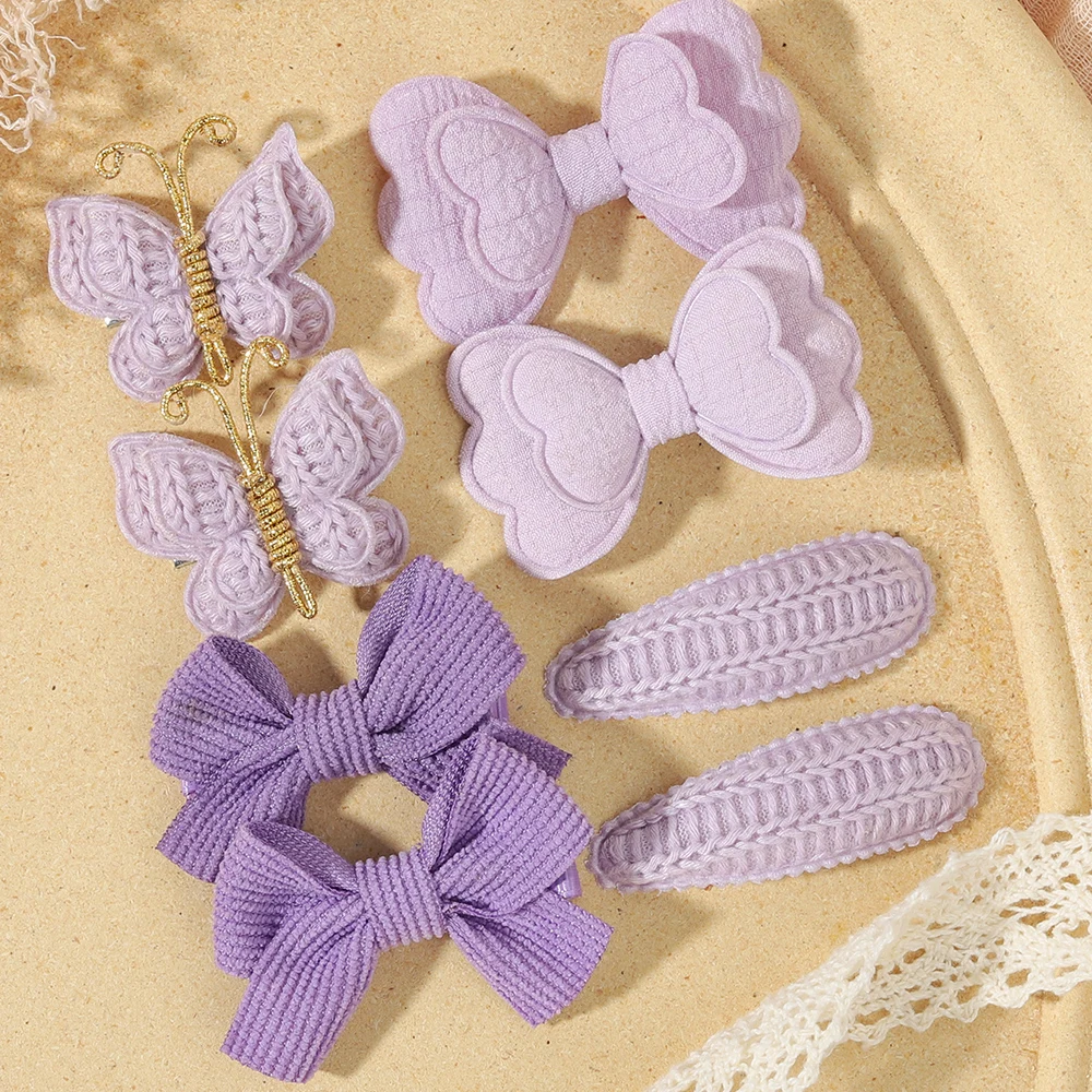8-teiliges Set Mädchen-Haaraccessoires, ein Set mit 4 süßen, niedlichen Schleifen-Haarspangen, dekorative Haarspangen für Kinder, Babys, Teenager – Detail 4
