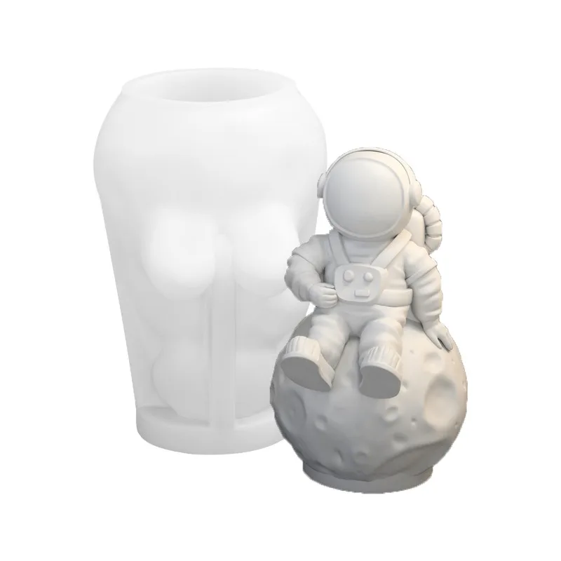 3D Space Astronaut Silicone Candle Molds Handmade Aerospace Themed Plaster Crafts Resin Cement Mold Home Art Casting Tools silicone mold silicone candle mold aromatherapy candle mold silicone candle molds candle mold beeswax mold