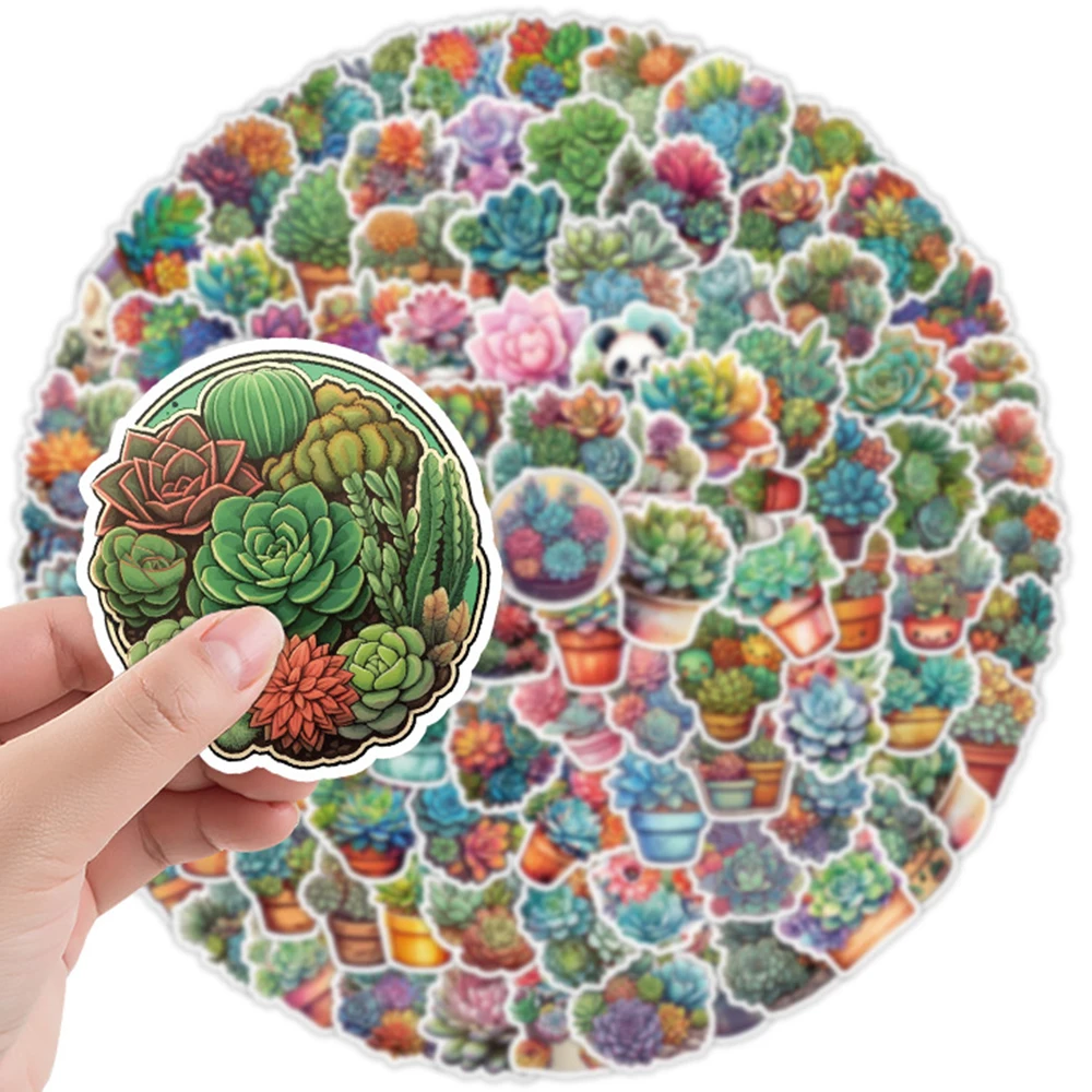 10/30/50/100pcs Kawaii Succulent Plant Graffiti Stickers Kawaii Decals Water Bottle Laptop Funny Stationery Sticker for Kids Toy