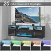 Floating TV Stand with Fireplace, 70" Floating TV Stand Wall with 36" Fireplace, Black Floating Electric Fireplace TV Stand 4